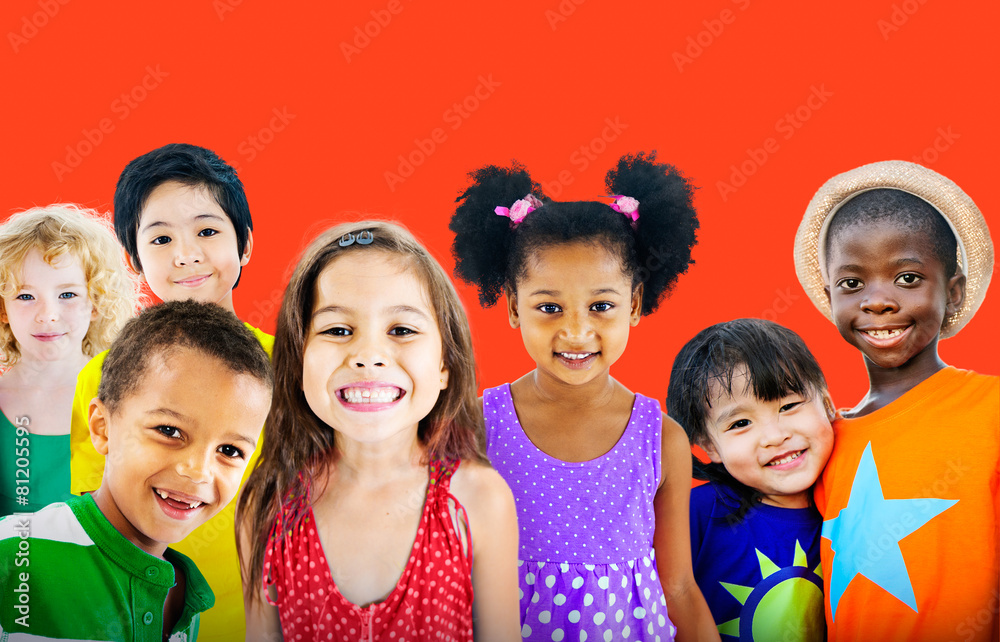 Diversity Children Friendship Innocence Smiling Concept Diversity Children Friendship Innocence Smiling Concept