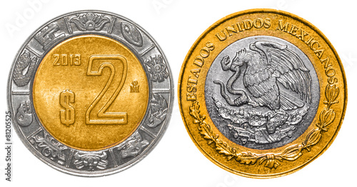 Wallpaper Mural 2 Mexican Pesos back and front Torontodigital.ca