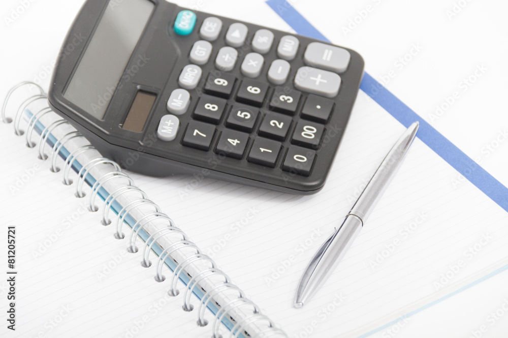Business concept with calculator, pen and notebook Business concept with calculator, pen and notebook