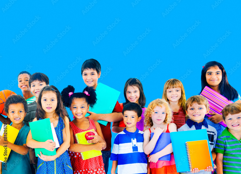Diversity Children Friendship Innocence Smiling Concept Diversity Children Friendship Innocence Smiling Concept