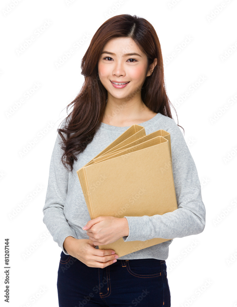 School girl with folder School girl with folder