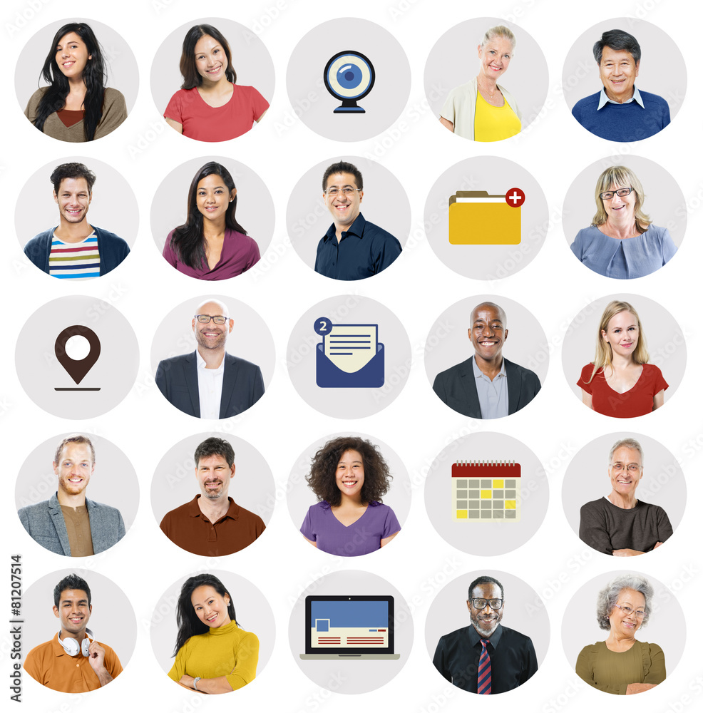 Diverse Multi Ethnic People Technology Media Concept Diverse Multi Ethnic People Technology Media Concept
