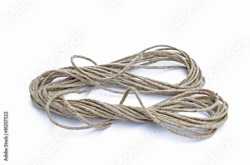 Hemp rope isolated on white