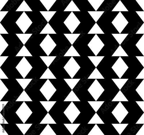 Black and white geometric seamless pattern with triangle.