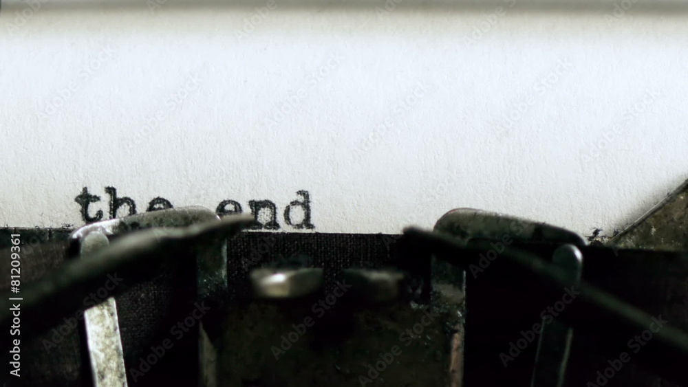 The End Typed Vintage Typewriter