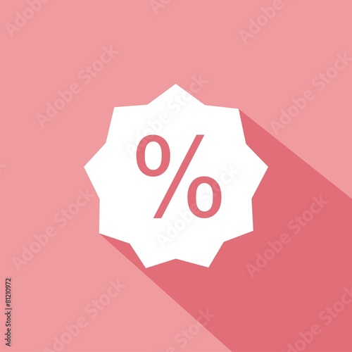 Icono descuento rosa sombra