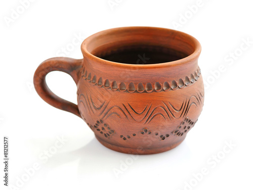 Ceramic cup on a white background