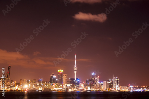 Auckland, New Zealand city at night