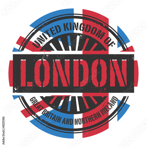 Grunge rubber stamp with the text United Kingdom, London