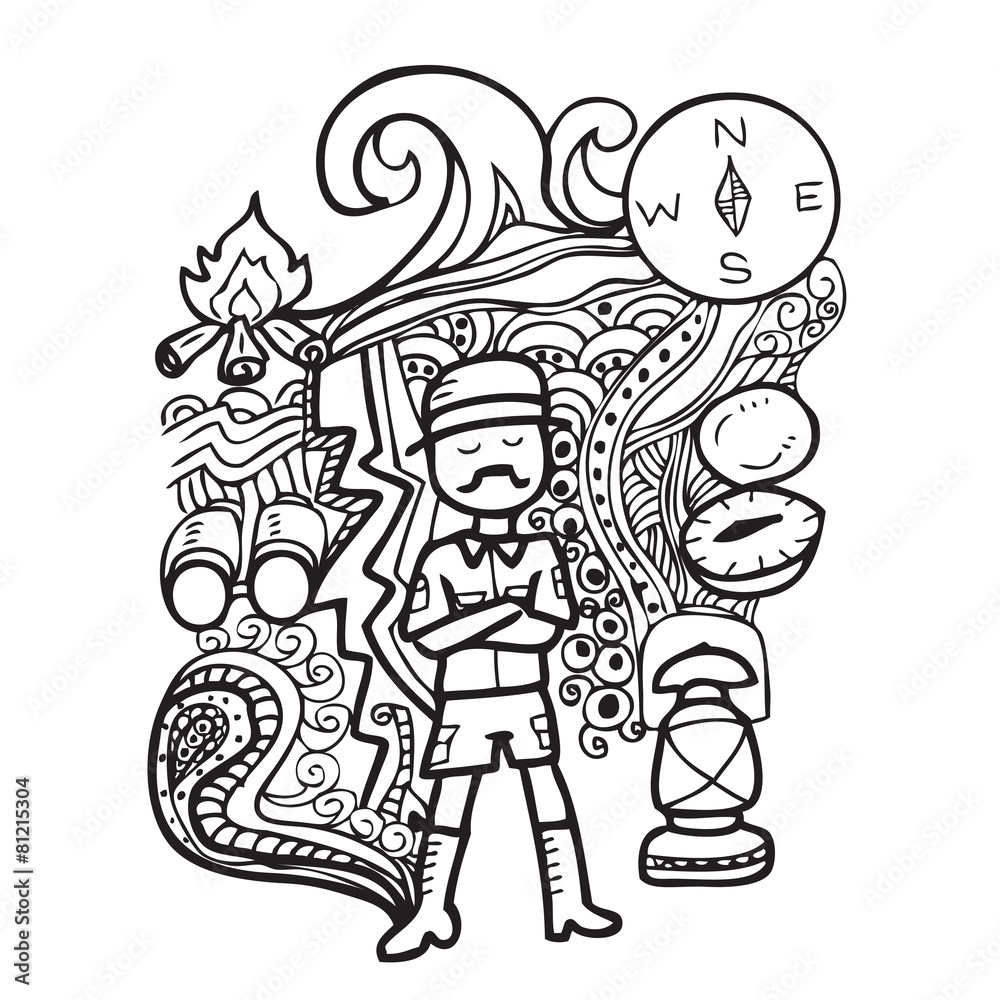 Man camping doodle Man camping doodle