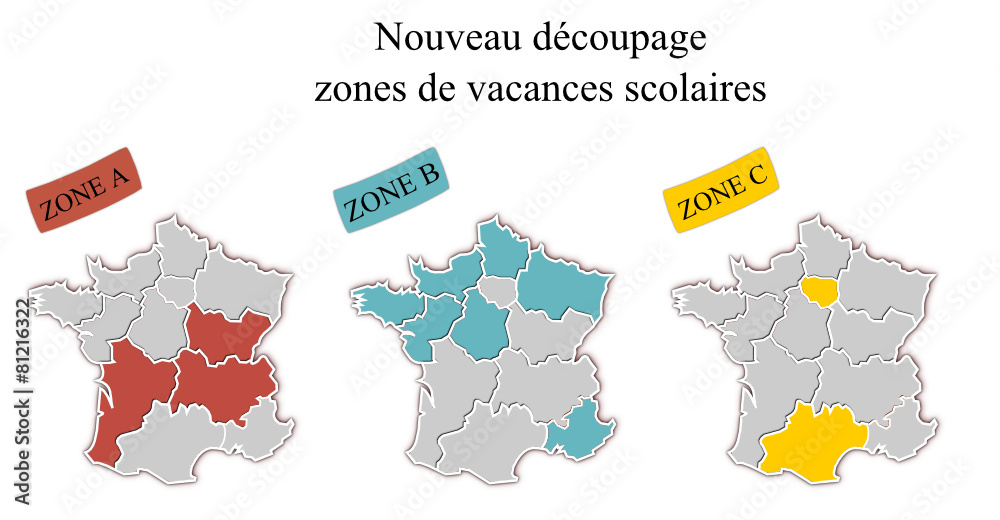 Nouveau découpage zones de vacances scolaires