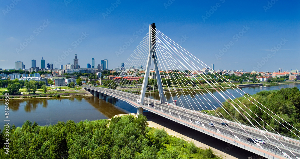 Fototapeta Most w Warszawie nad Wisłą