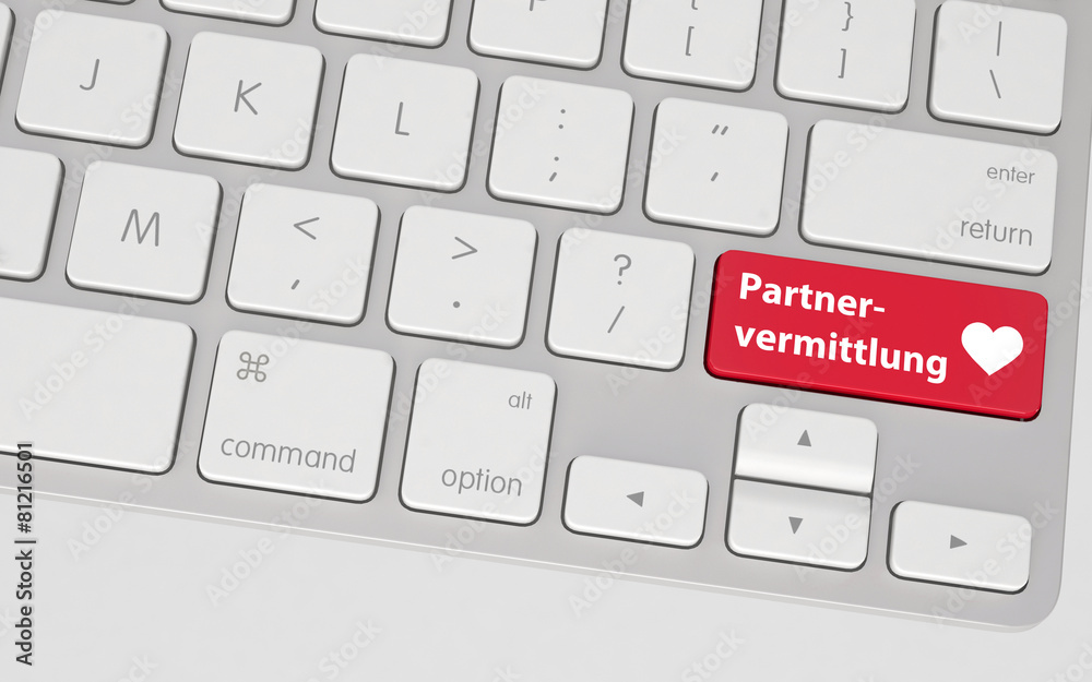 Rote Partnervermittlung Taste (Button) auf Tastatur Rote Partnervermittlung Taste (Button) auf Tastatur