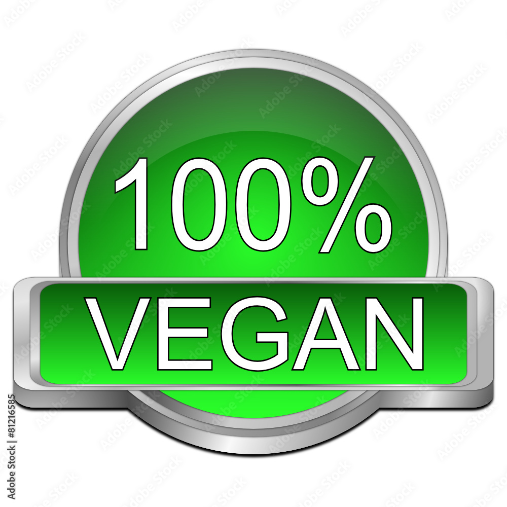 100% vegan Button