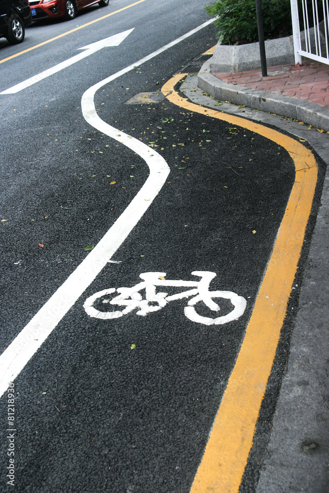 Obraz premium bicycle way sign