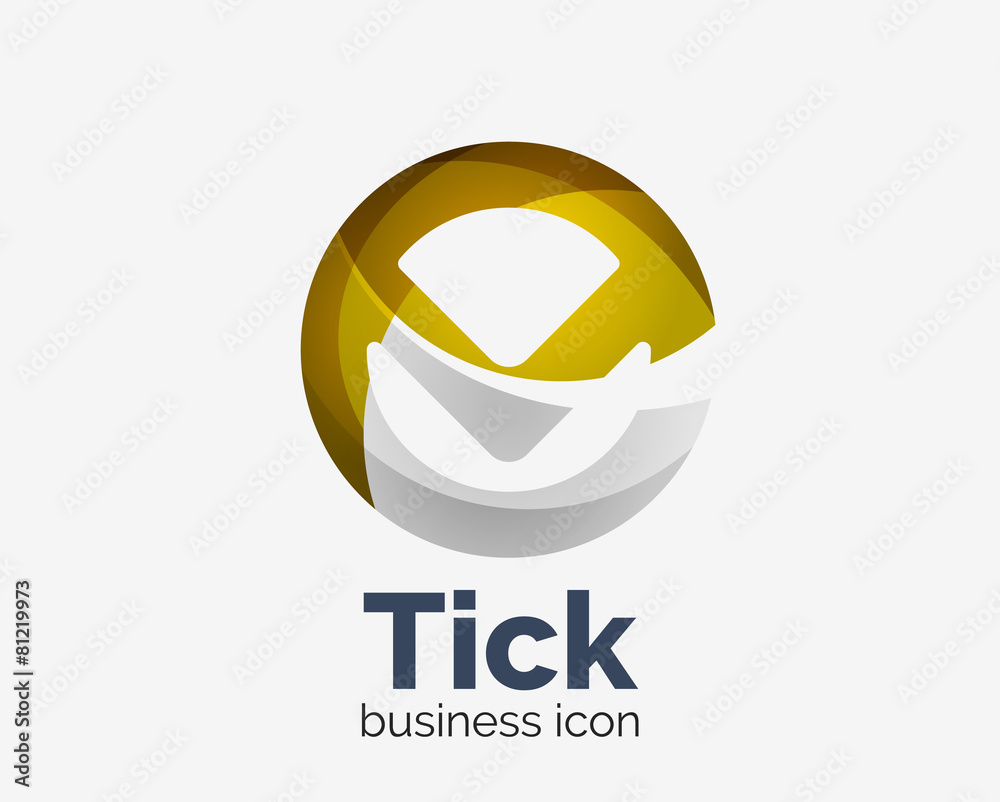 Obraz premium Modern tick abstract wave logo design