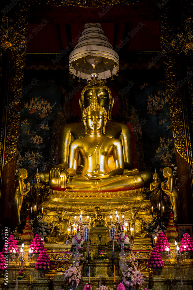 Buddha statue in Wat Bowonniwet Vihara in Bangkok