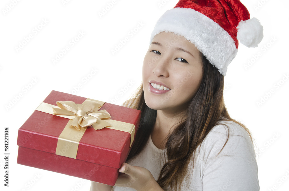 Young pretty adult excited with a gift box Young pretty adult excited with a gift box