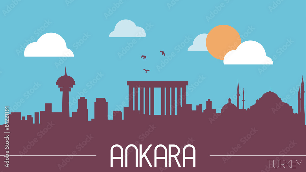 Ankara skyline silhouette flat design vector illustration