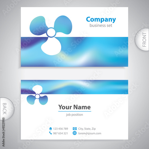 business card - Boat propeller - maritime symbols