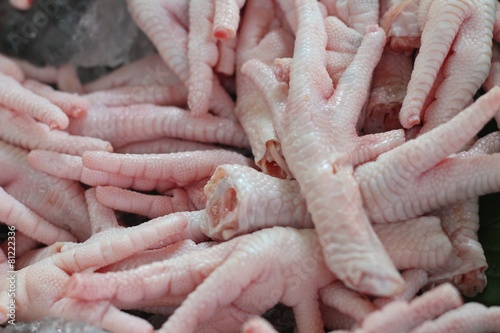 Fresh chicken foot in the markets