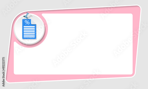 vector abstract pink box and pushpin and percent symbol