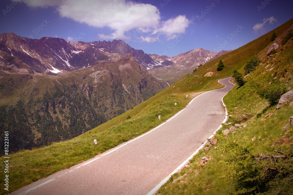 Italy nature - road in Stelvio National Park