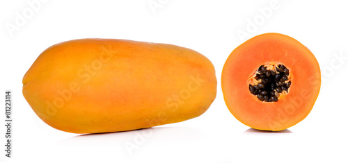 yellow papaya isolated on white background