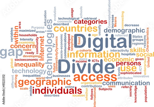 Digital divide wordcloud concept illustration
