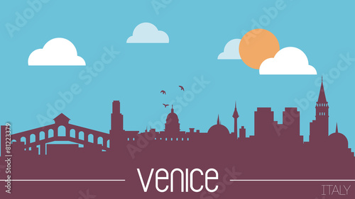 Venice Italy skyline silhouette flat design vector