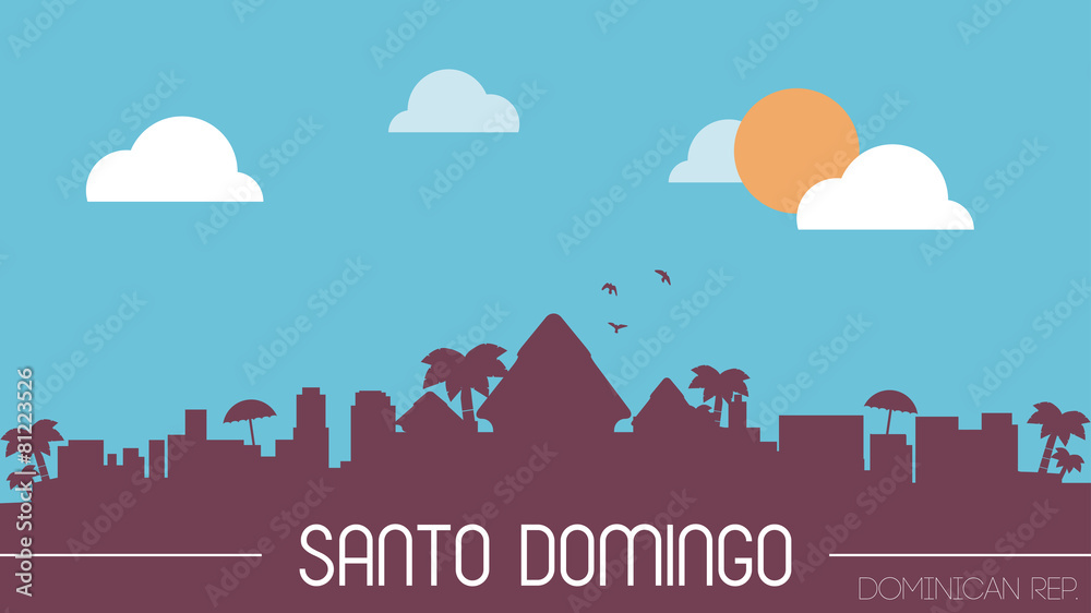Santo Domingo South Africa skyline silhouette flat design
