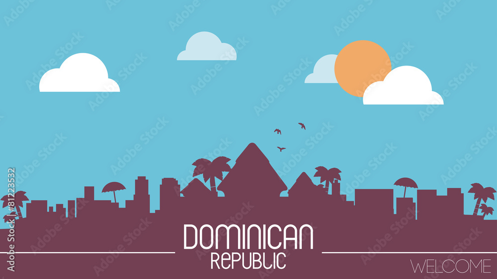 Dominican Rep. skyline silhouette flat design vector