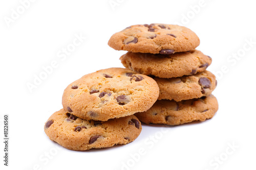 Tasty cookies on a white background.