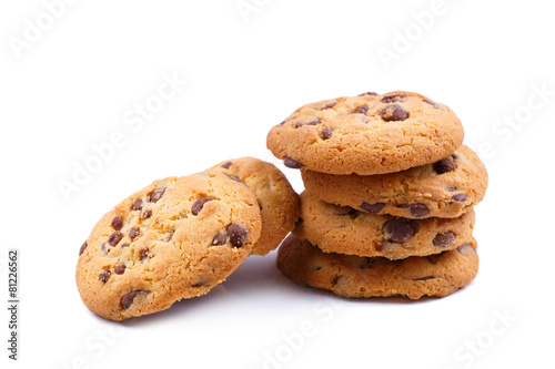 Tasty cookies on a white background.