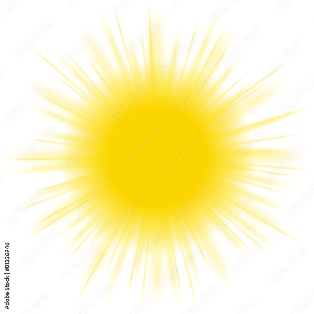 Sun, Yellow, Isolated, Vector, Background, Vibrant