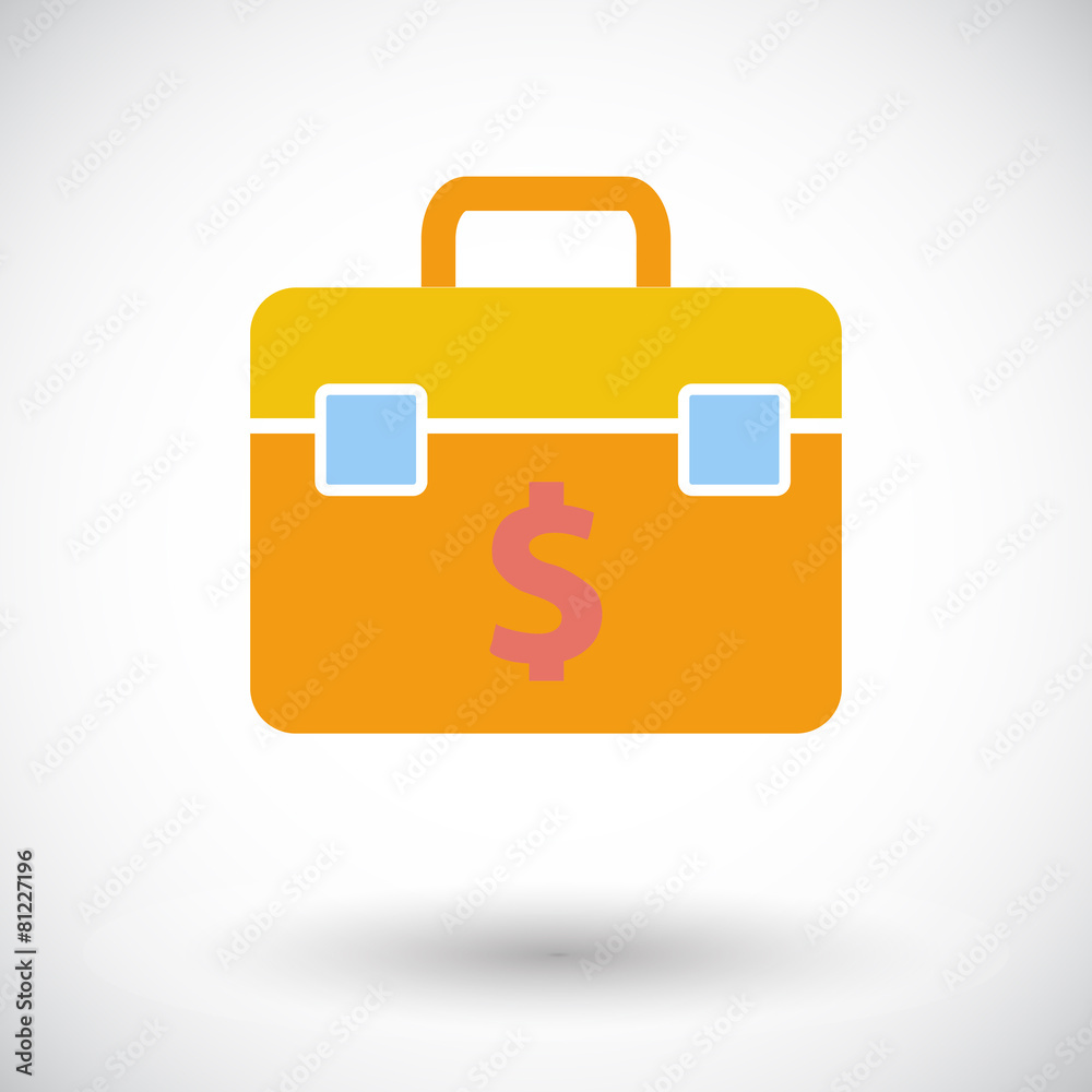 Briefcase single icon. Briefcase single icon.