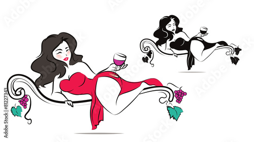 Beautiful woman is enjoying a glass of wine