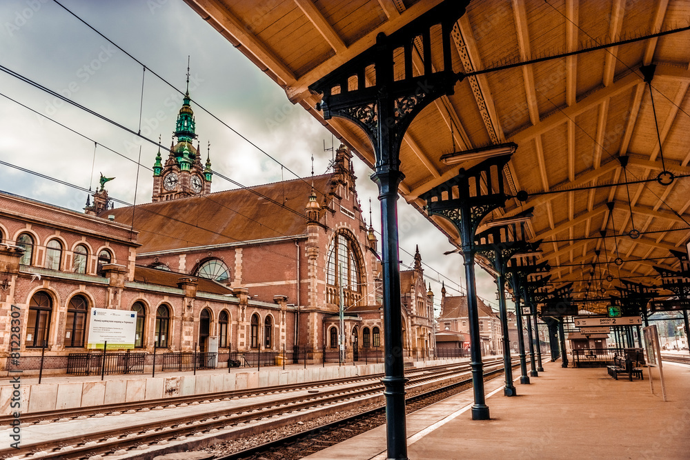 Main station of Gdansk - obrazy, fototapety, plakaty 