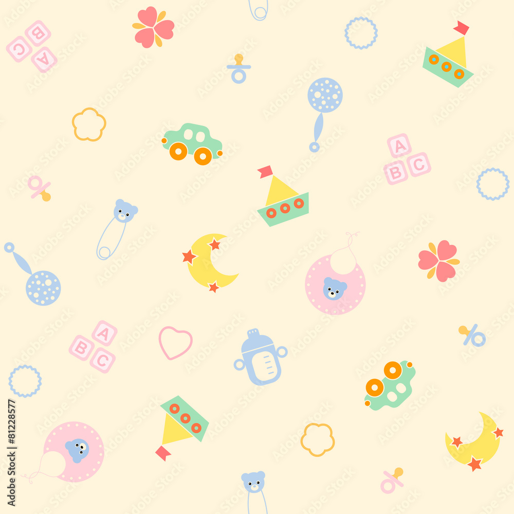 Fototapeta premium Seamless Baby Toy