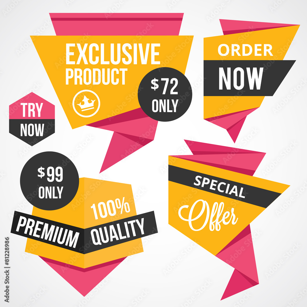 Premium quality creative badges set Premium quality creative badges set