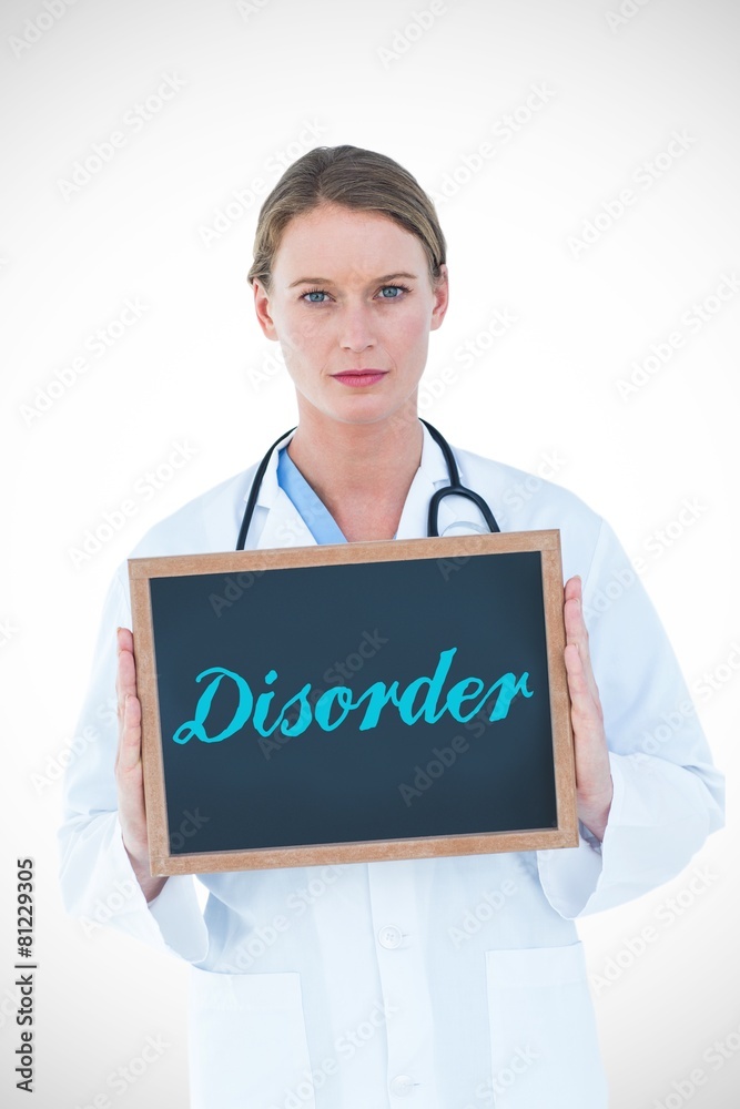 Disorder against doctor showing chalkboard Disorder against doctor showing chalkboard