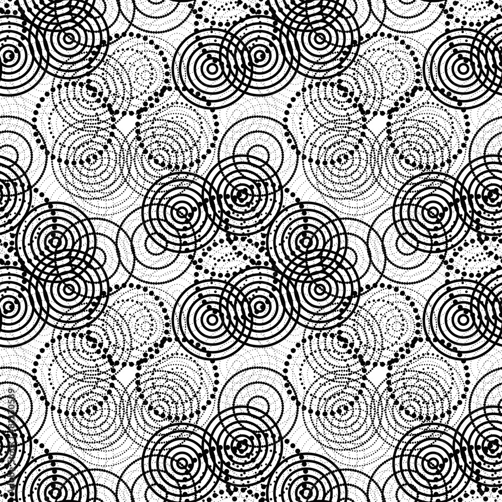 Fototapeta premium Abstract seamless background made of rings