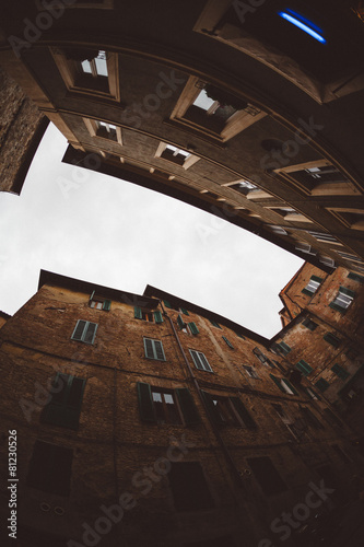 Urban buildings in the city of Siena, Italy