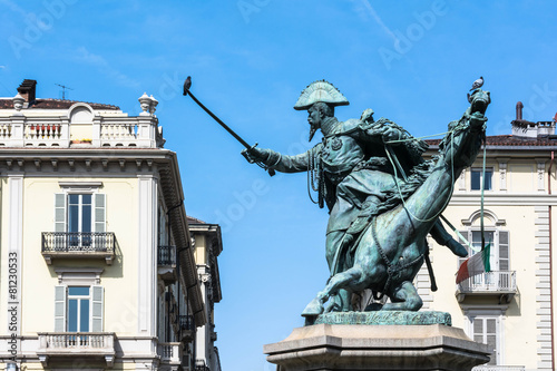The equestrian statue of Fernando di Savoia in Turin