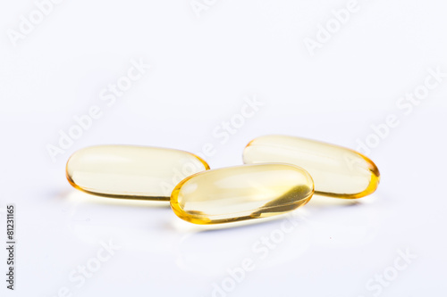 Fish oil on a white background.