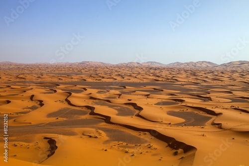 wind consists of rolling dunes of the Sahara  Morocco