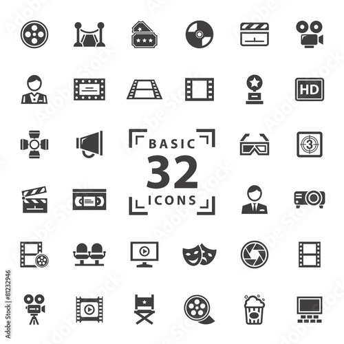 Movie icons set.