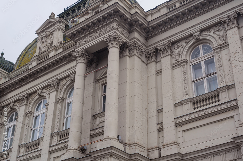 Beautiful architecture, historic building in Lviv