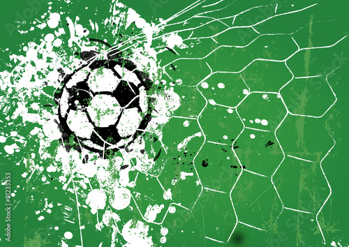grungy soccer ball  goal  vector illustration