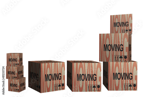 Wallpaper Mural 3D Cardboard boxes with Moving theme Torontodigital.ca